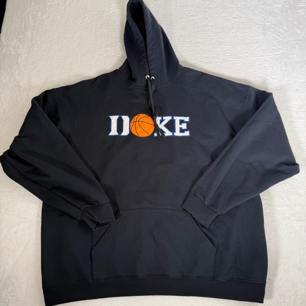 Duke Blue Devils Basketball Hoodie Black Pullover Collegiate Y2K Streetwear 3XL
